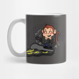 Funny Cute Musician Playing Guitar Busking Cartoon Mug